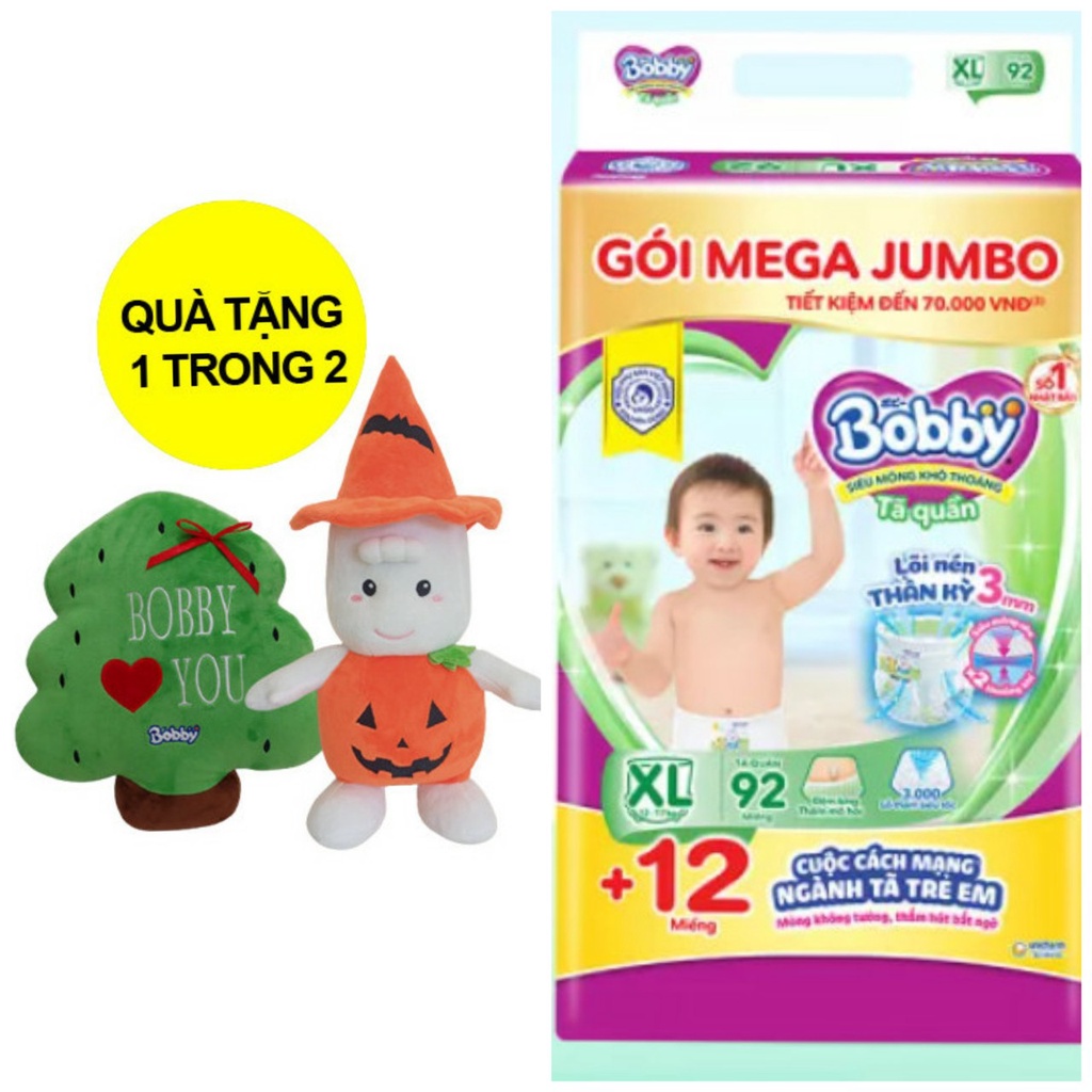 Tã quần Bobby Mega Jumbo : M120-L104-XL92-XXL84