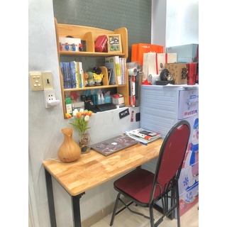 Bàn Làm Việc Mặt Gỗ Cao Su (50*100*75) Chân Sắt Gấp