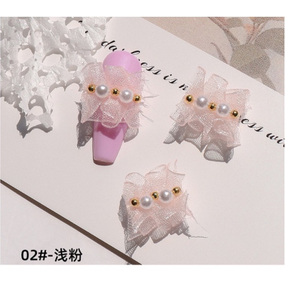 Charm nơ nhún trang trí nail