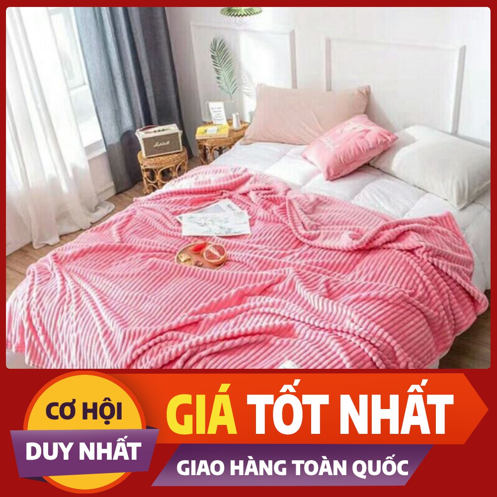 Chăn nhung tuyết kẻ tăm, chăn văn phòng kích thước 2mx2m3