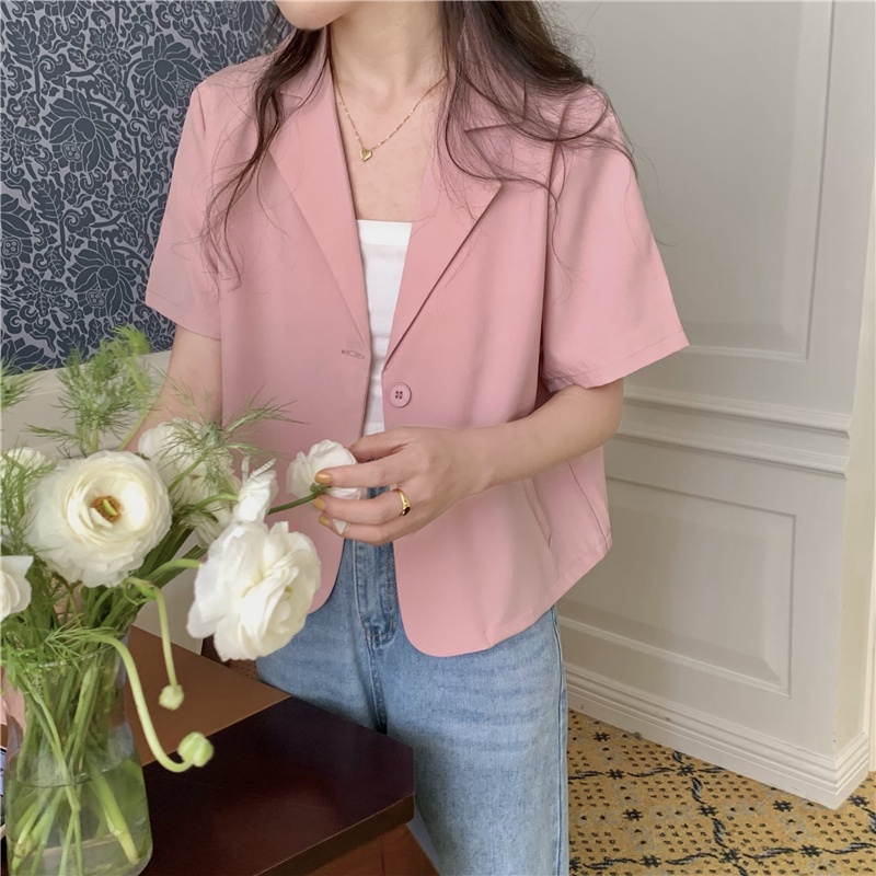 Áo Khoác Blazer Dáng Rộng Màu Sắc Đơn Giản Thanh Lịch Cho Nữ | BigBuy360 - bigbuy360.vn