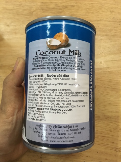 Nước cốt dừa Thái Lan 165/400ml
