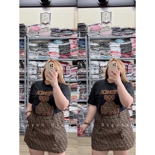Bigsize - ❤️🔱 set gấu nâu chân váy gấm 🔱❤️