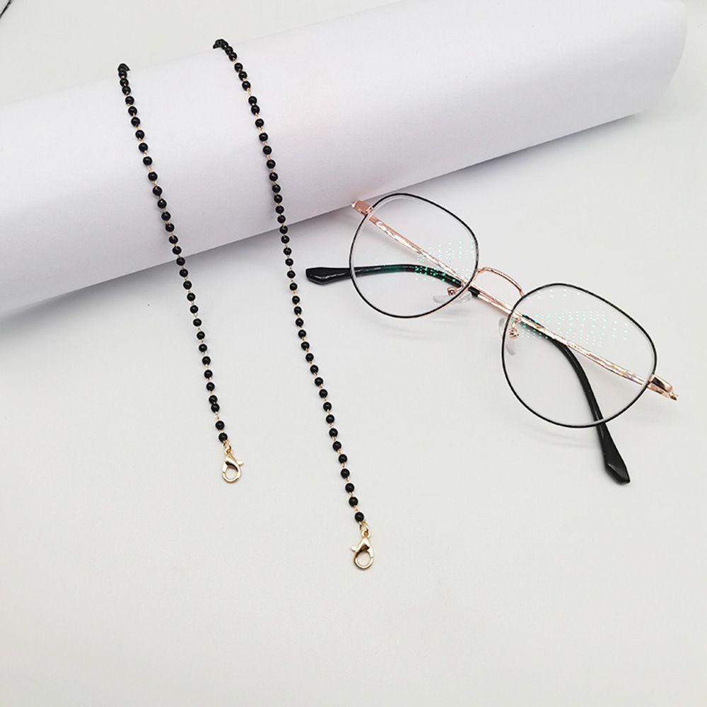 Dây Đeo Kính Mắt Màu Đen Đính Hạt Kim Loại Chống Trượt Tiện Dụng