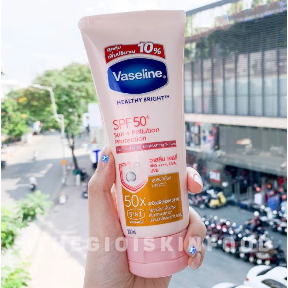 Serum Dưỡng Thể Chống Nắng &amp; Nâng Tông Tức Thì Vaseline Healthy Bright