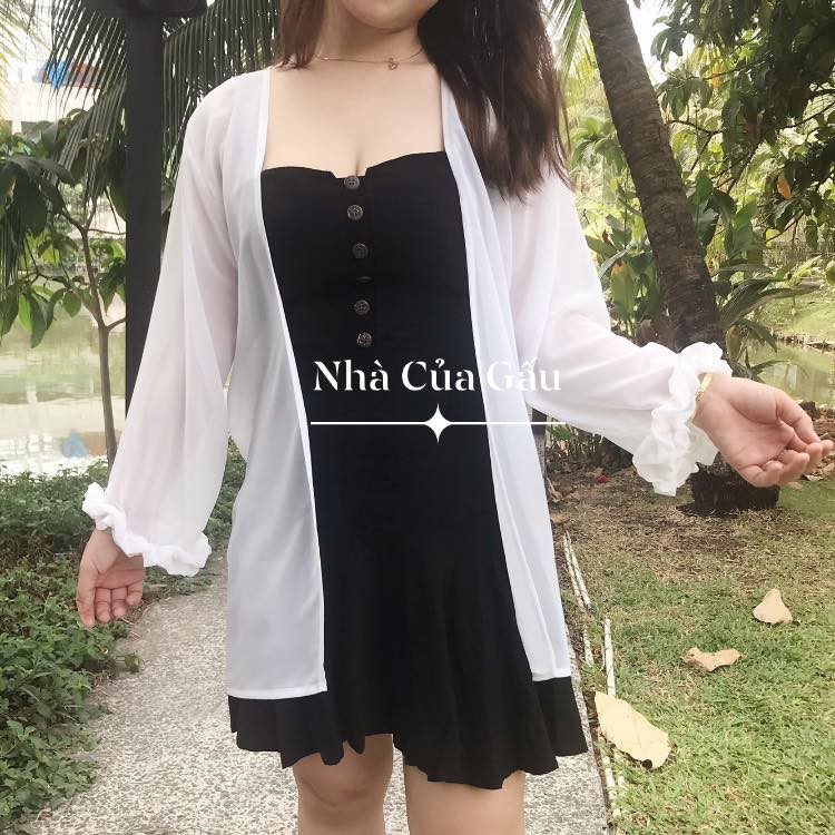 Áo khoác kimono voan mới, tay nhún cực xinh nha ❤️