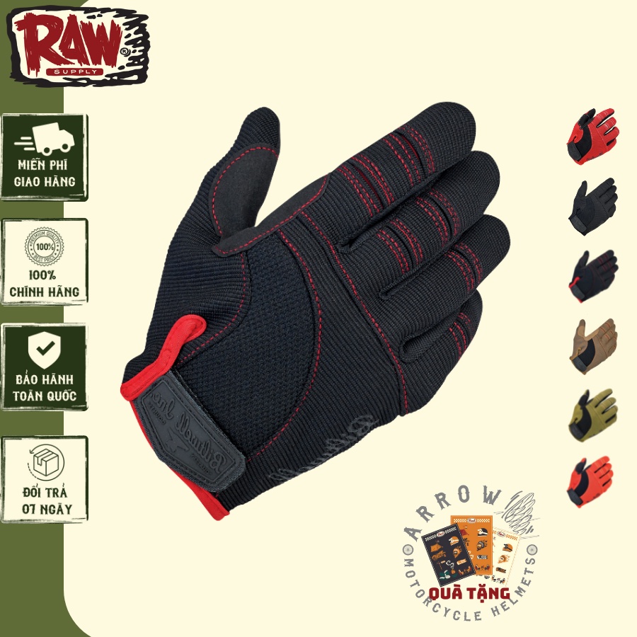 Găng tay vải Biltwell Moto dành cho người đi phượt bằng xe máy Arrow