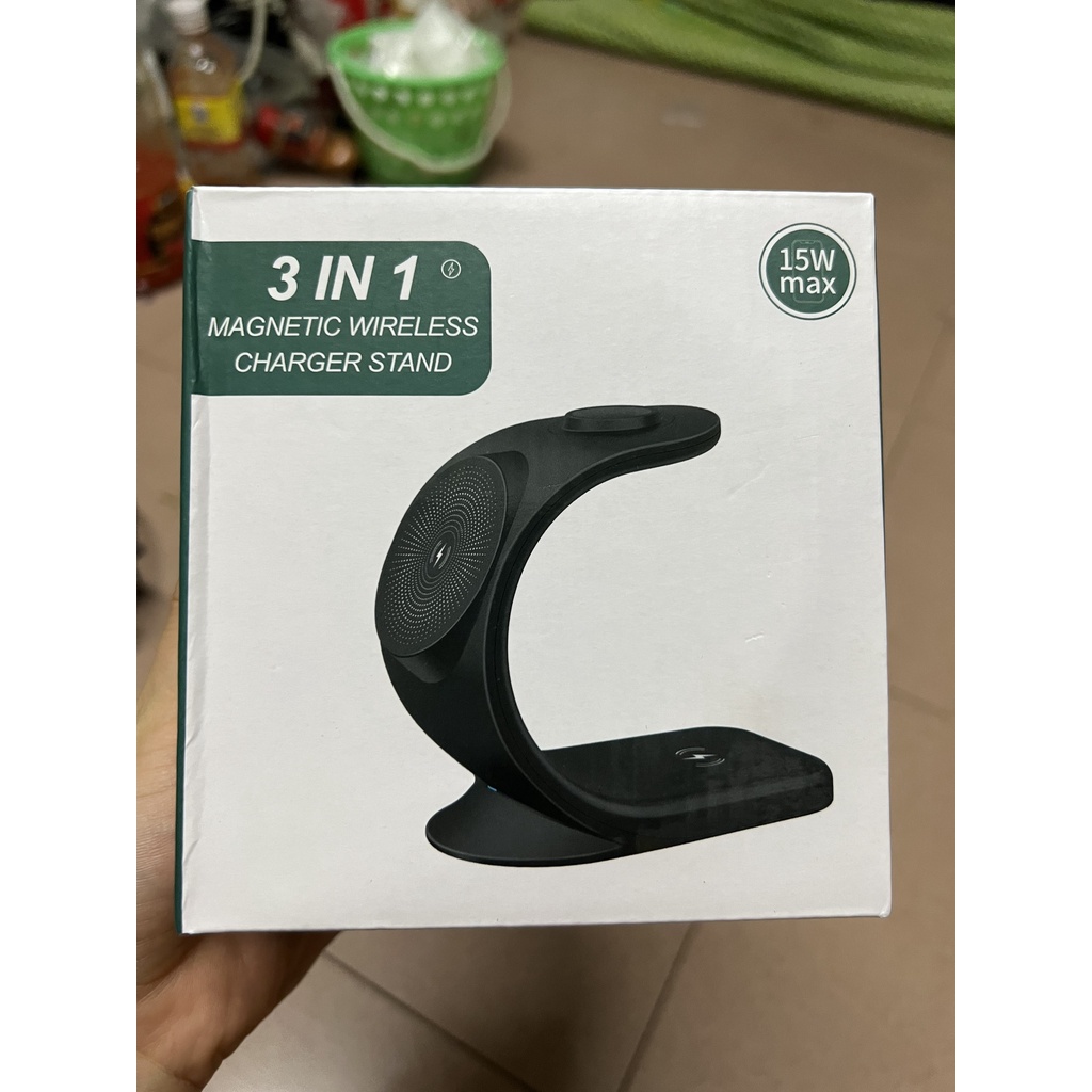 ĐỐC Đế sạc không dây 3 in 1 cho ip samsung đồng hồ thông minh APPL.E WATC.H TAI NGHE AIRPOD.S công suất 15W - ODJ 83