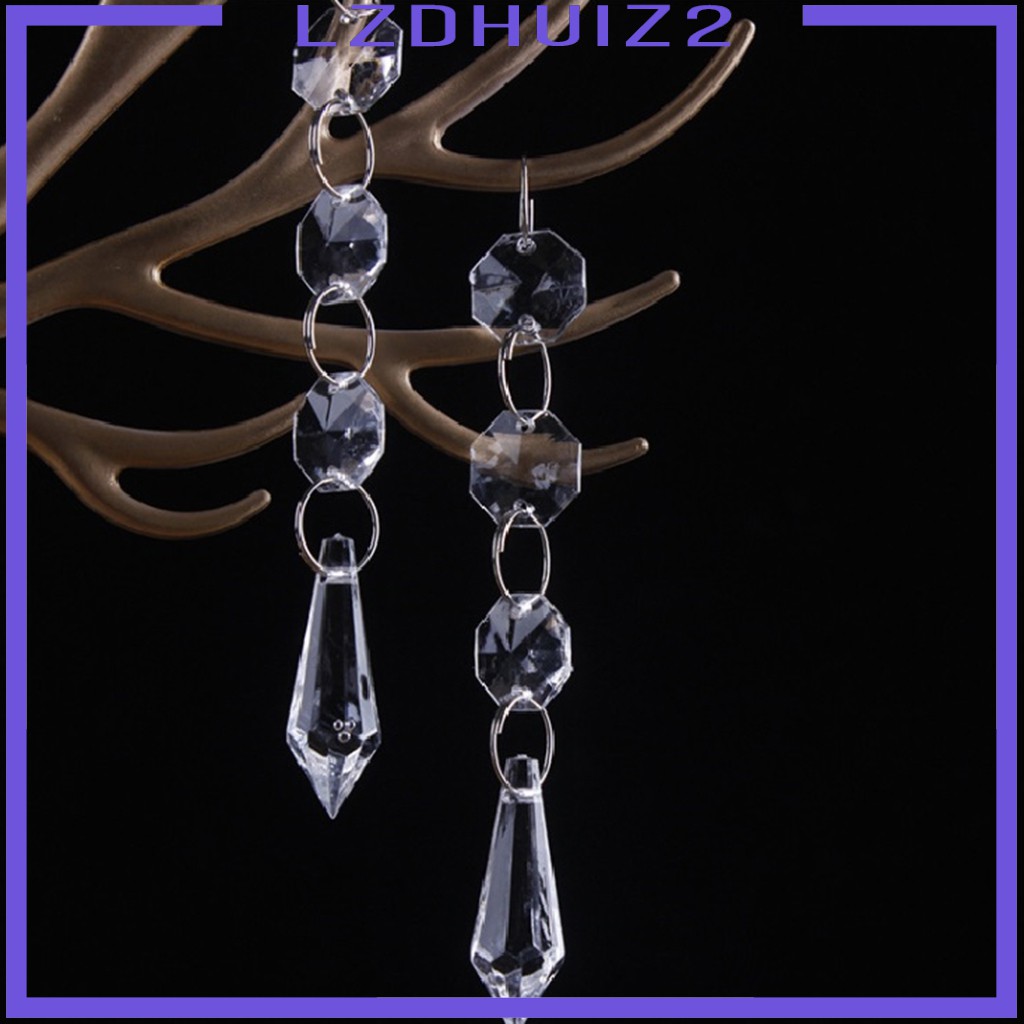 [Lzdhuiz] Set 10 Hạt Pha Lê Giọt Nước Trang Trí Cây Thông Noel Les Fleurs