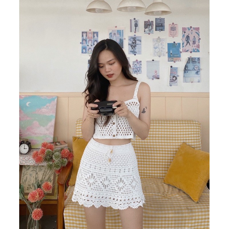 [Mã SKAMCLU7 giảm 10% tối đa 50K đơn 0Đ] Zinx skirt - Chân váy đan chữ A - Somalyng.studio | BigBuy360 - bigbuy360.vn