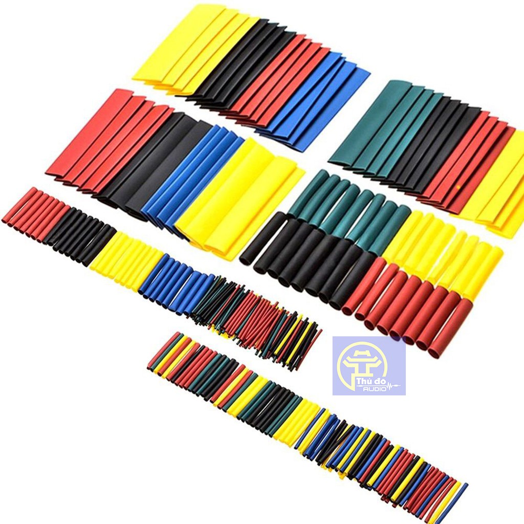 Set 164 ống bọc co nhiệt dành cho mối đấu nối dây điện bằng Polyolefin chống cháy