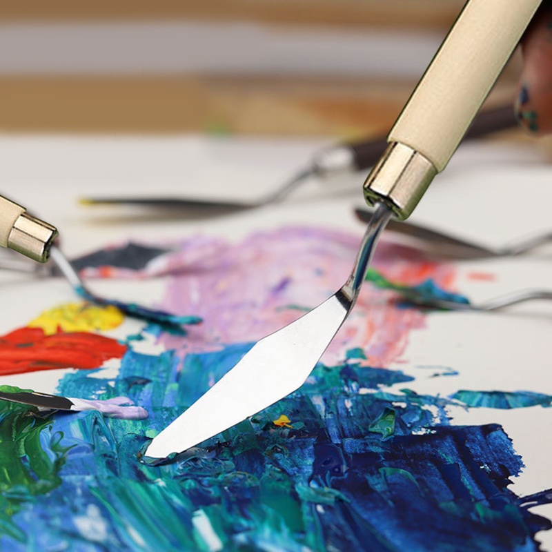 Bộ 7 Dụng Cụ Trộn Màu Vẽ Tranh Sơn Dầu Acrylic Dành Cho Học Sinh