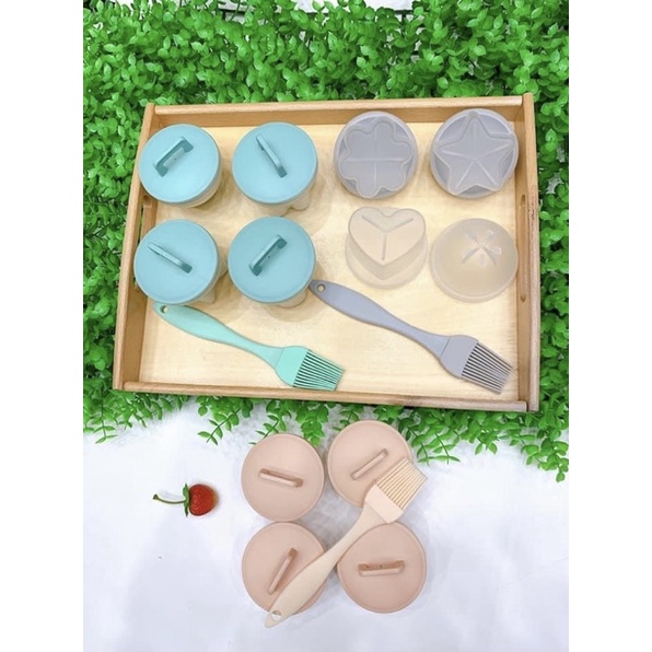 Khuôn hấp hình thú/ hình tim hoa làm bánh cho bé ăn dặm