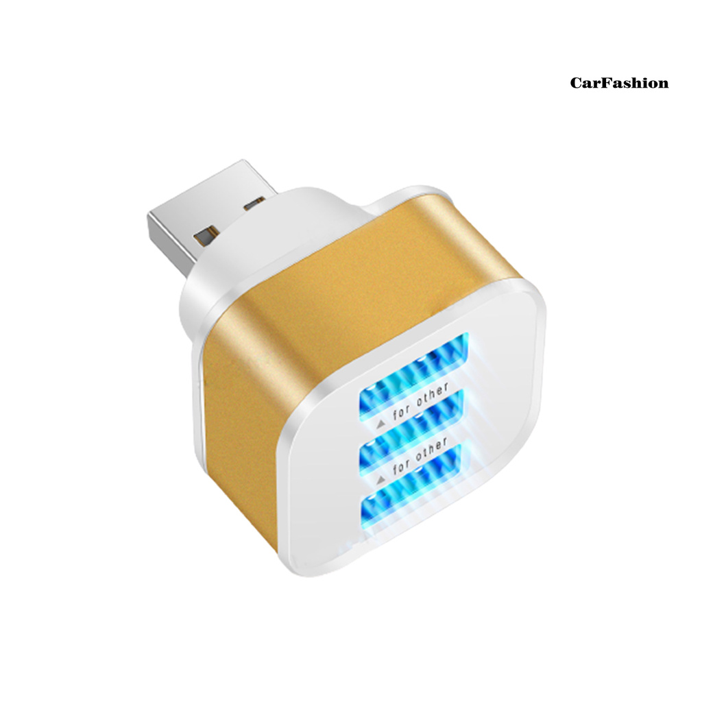 Bộ Chia Cáp Sạc Usb 3 Trong 1 Có Đèn Led Cho Điện Thoại / Pc / Laptop