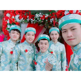 combo Áo dài phụ rể (combo 6 bộ gồm 6 áo + 6 mấn)