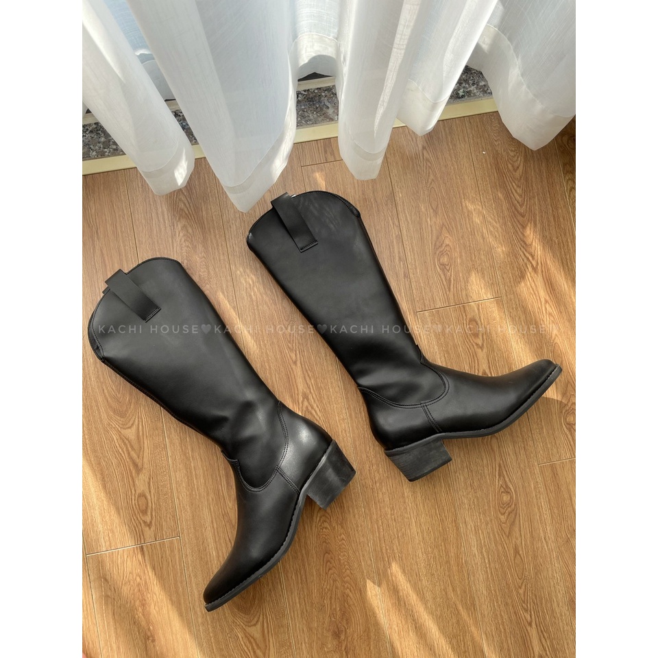 giày Boot bệt nữ cowboy khóa cạnh mũi nhọn mã  M65