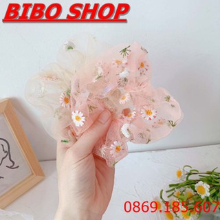 Dây buộc tóc vải hoa cúc giá khuyến mãi - cột tóc hoa cúc cho nữ thời trang hàn quốc