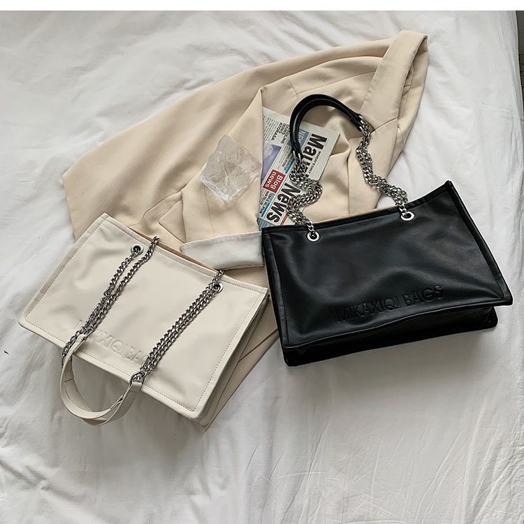 Túi xách tote da vuông kết cấu giản dị dạng hộp hợp thời trang dây chuyền kim cương Ulzzang siêu đẹp ❤️