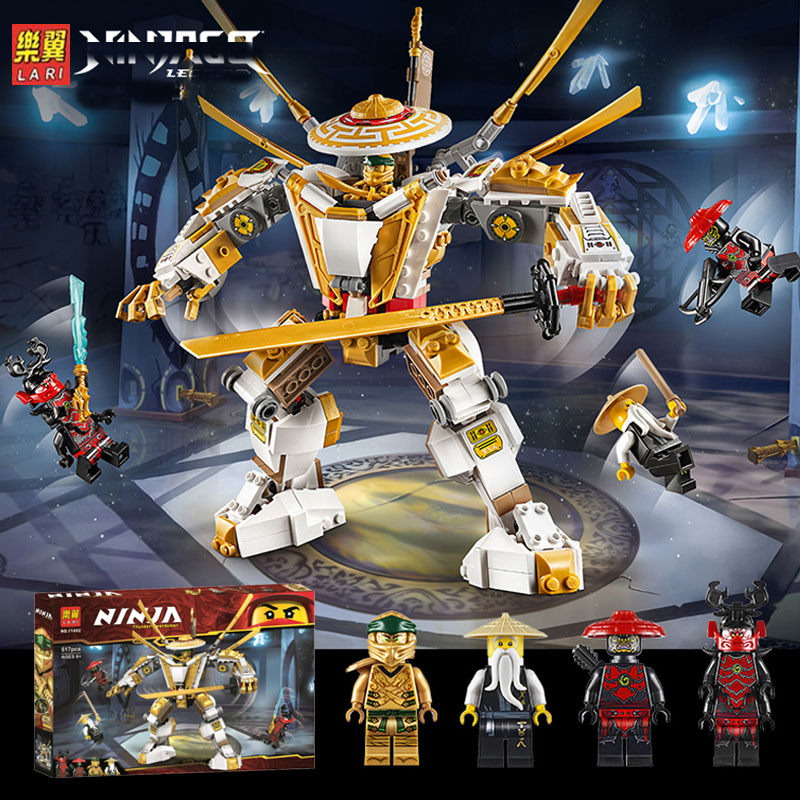 đồ chơi giáo dục Lắp Ráp mô hình Bela 11492 NINJAGO Chiến Giáp Hoàng Kim 71702 (517 chi tiết )