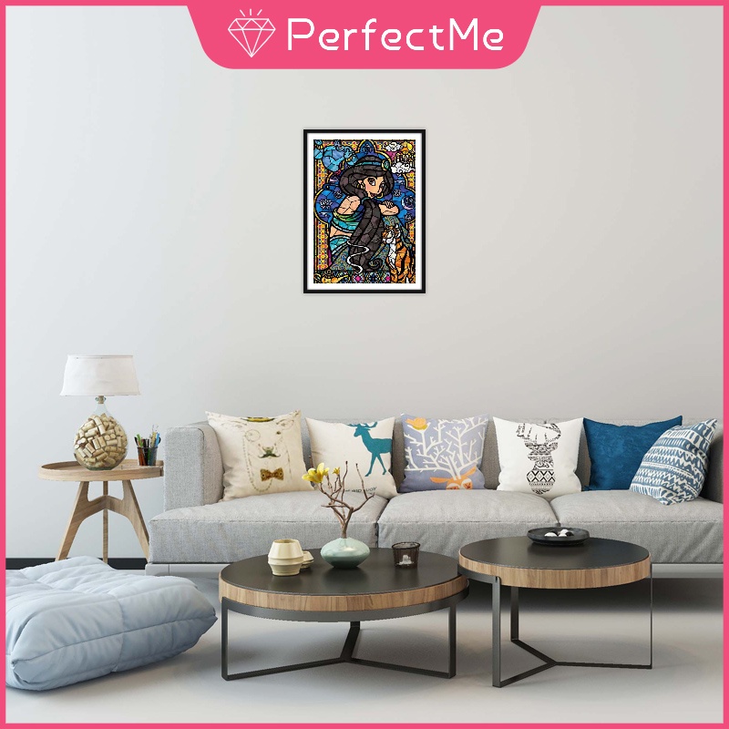 Bộ tranh đính đá 5D họa tiết công chúa jasmine độc đáo DIY dùng trang trí