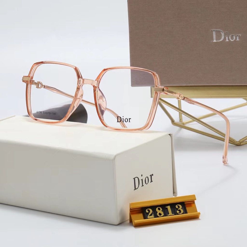 DIOR Mắt Kính Gọng Tròn Trong Suốt Chống Ánh Sáng Xanh Thời Trang Unisex 2022