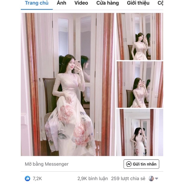 Áo dài tơ hoa mẫu đơn
