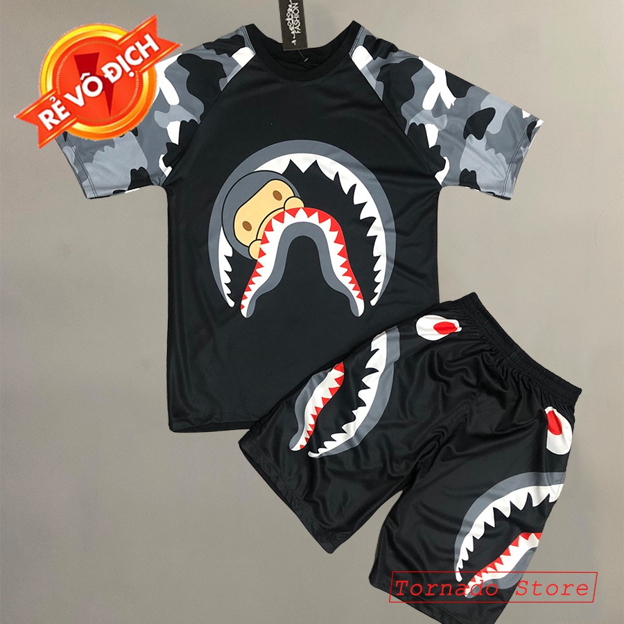 Đồ Bộ Nam, bộ quần áo thun hè xuất khẩu - Bộ Bape & Milo | BigBuy360 - bigbuy360.vn