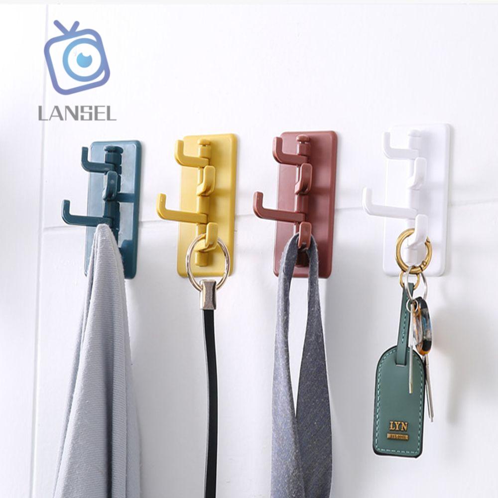 Móc Treo Đồ Bằng Nhựa Dán Tường Không Để Lại Dấu Nhiều Màu Sắc Tiện Dụng Cho Nhà Bếp/Phòng Tắm