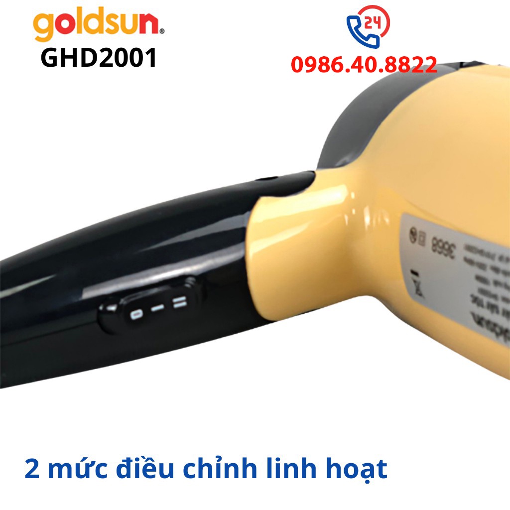 Máy sấy goldsun, Máy sấy tóc Goldsun, may say toc công suất 1000W có thể gấp, bảo hành chính hãng 12 tháng 10101532