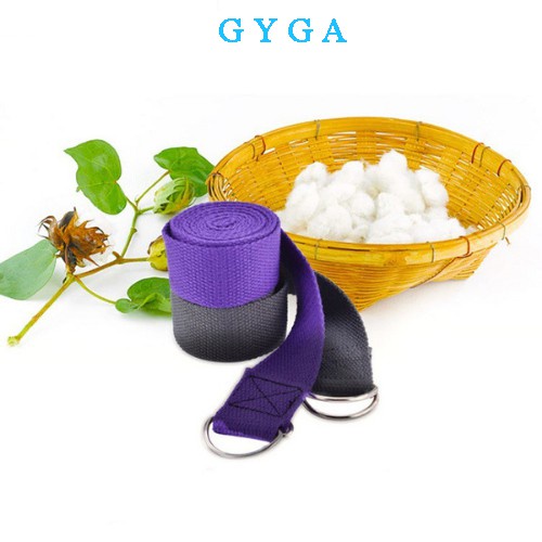 Dây đai tập yoga cotton dài 1,8m nhiều màu sắc có khoá kim loại điều chỉnh hỗ trợ an toàn NAVAS