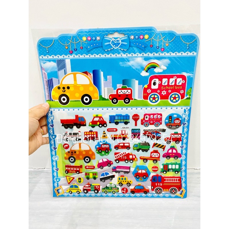 [BỔ ÍCH CHO BÉ CLIP THẬT] Đồ chơi sticker dán hình xe hơi/ xe mô hình/ các loài động vật rất đẹp dành cho bé học tập