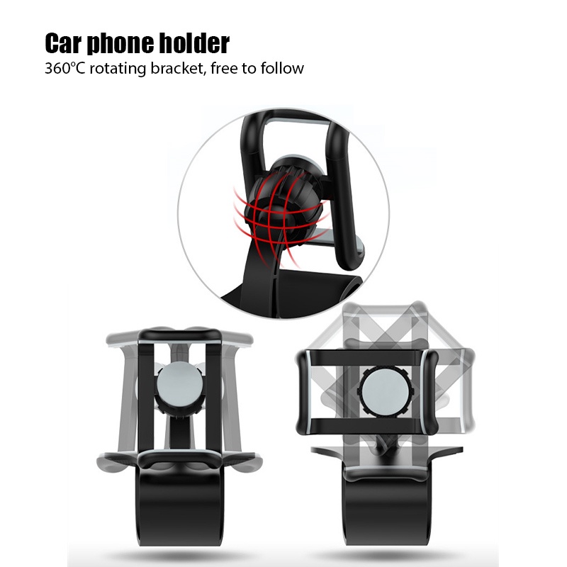 Giá Đỡ Điện Thoại/GPS Thông Dụng Cho Kính Chiếu Hậu Xe Hơi