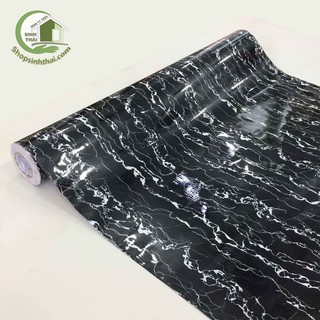 Giấy dán tường giả đá hoa cương màu đen - khổ 1,2m - có sẵn keo