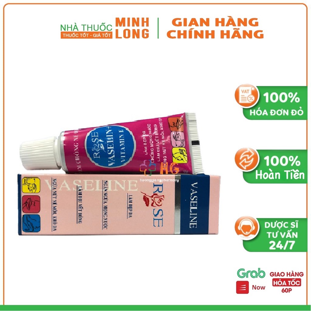 Kem nẻ Vaseline Rose - Hỗ trợ phòng ngừa nứt, nẻ môi, khô môi, làm dịu vết bỏng và dưỡng ẩm cho da bé (Tub 10g)