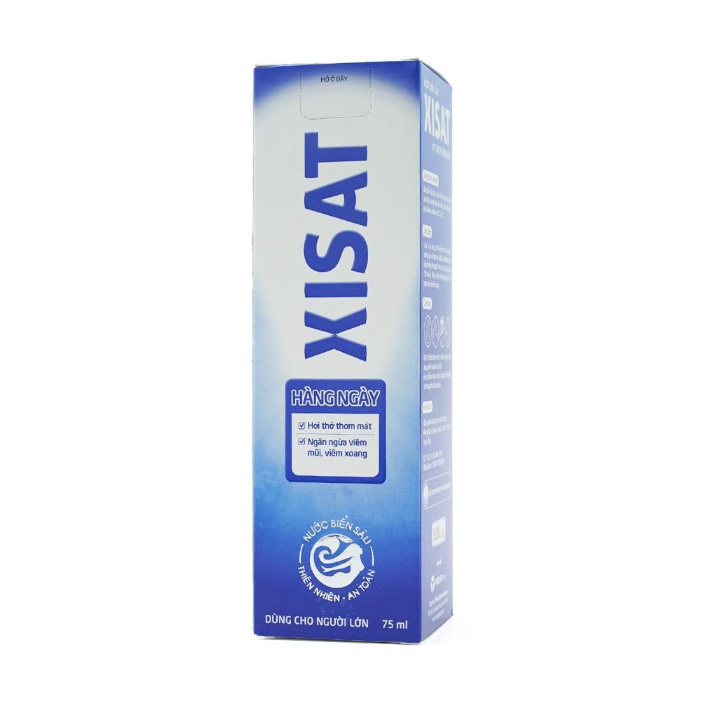 Nước biển sâu xịt mũi Xisat (75ml), Xịt sạch, Thông mũi, Ngăn ngừa viêm xoang