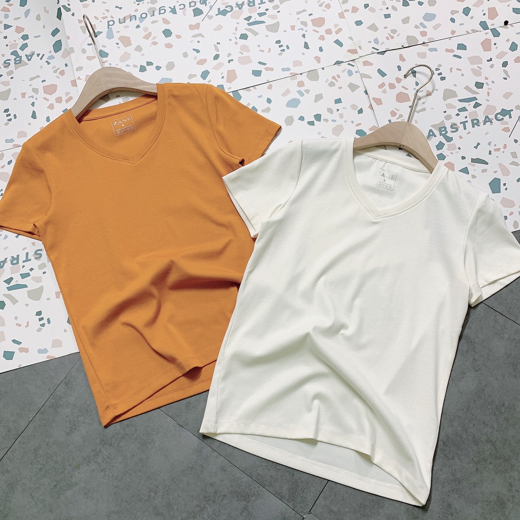 Áo Thun Trơn Cổ Tim 𝐇𝐚̀ 𝐆𝐢𝐚𝐧𝐠 𝐕𝐧𝐱𝐤