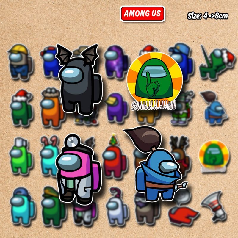 Set 100 sticker chủ đề Among Us chống nước 031