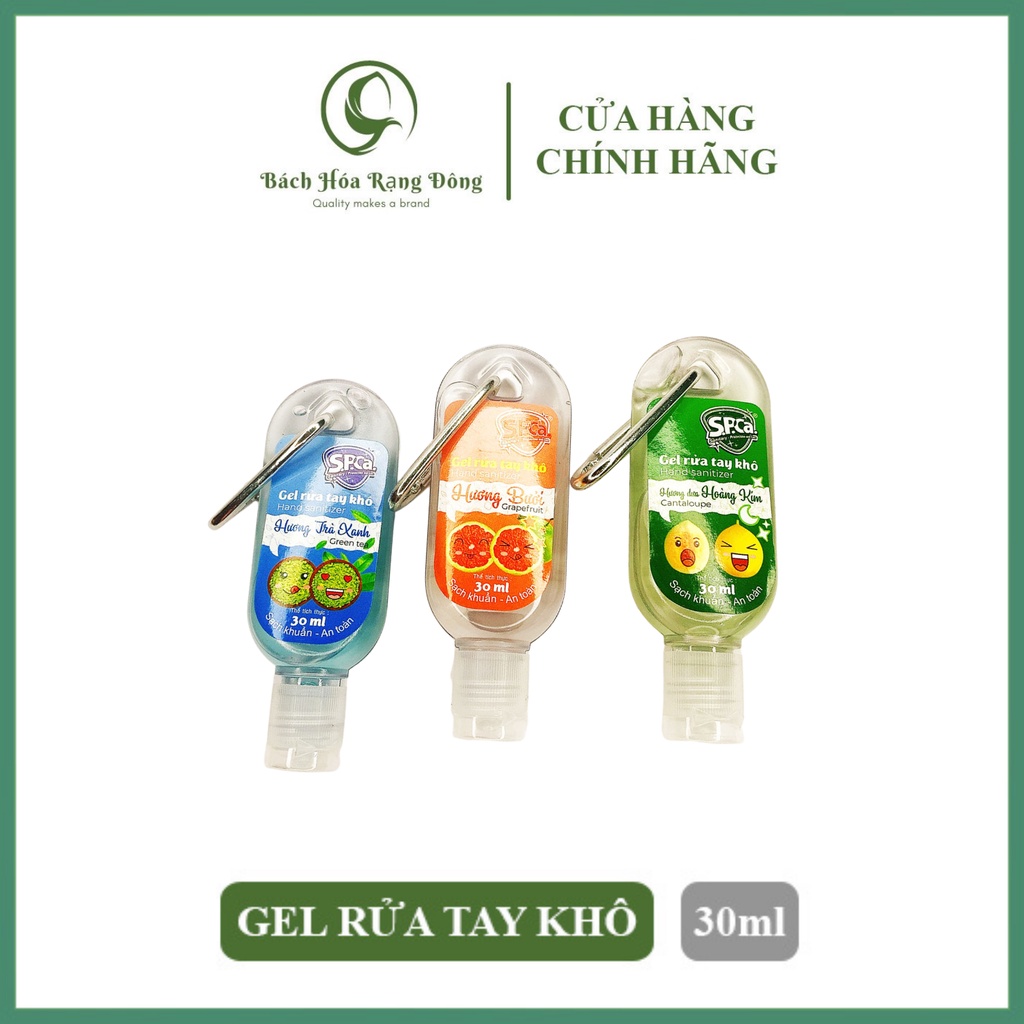 Gel Rửa Tay Khô Mini Diệt Khuẩn SPCa 30ml (Tặng Kèm Móc Khóa) Nước Rửa Tay Khô Dạng Gel Làm Sạch Dưỡng Ẩm Bảo Vệ Da