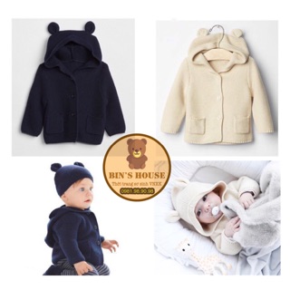 Áo khoác len tai gấu GAP sz 0-24M