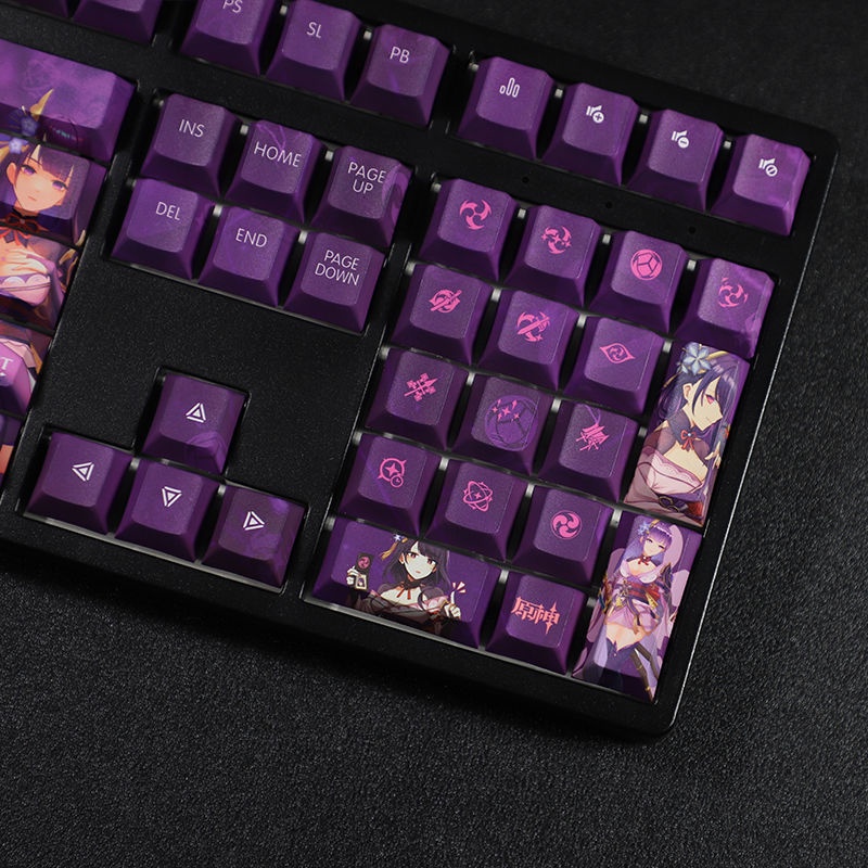 Genshin Impact Keycap Cherry Profile Beelzebul Theme Keycap Anime PBT Dye Thăng hoa Bàn phím cơ Keycap 108 Phím