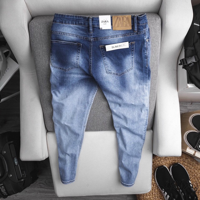 Quần jean nam ôm nhẹ hàng xuất dư jean co giãn | BigBuy360 - bigbuy360.vn