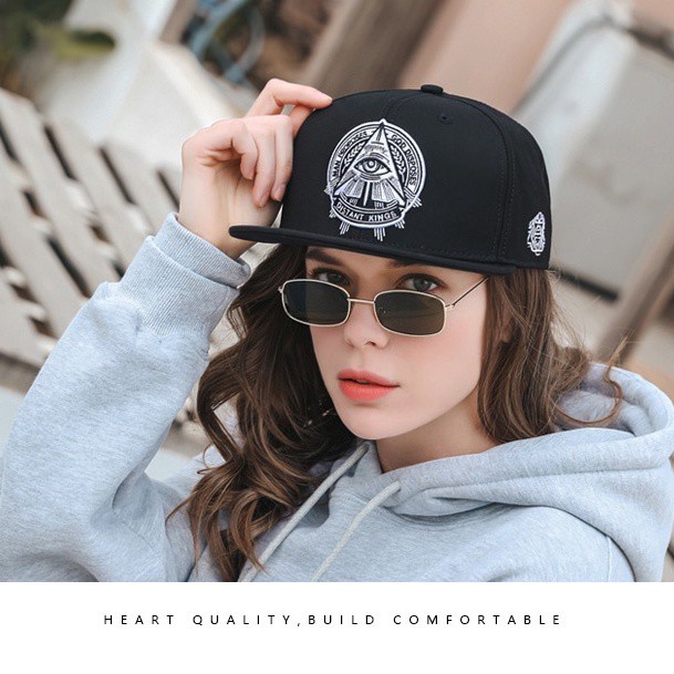 Mũ lưỡi trai thêu hình con mắt thời trang cá tính cho nam