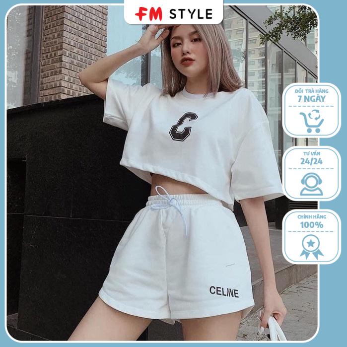 Đồ bộ nữ mùa hè quần đùi tay ngắn fmstyle, set đồ nữ croptop kèm quần | Fmstyle Shop 220327100
