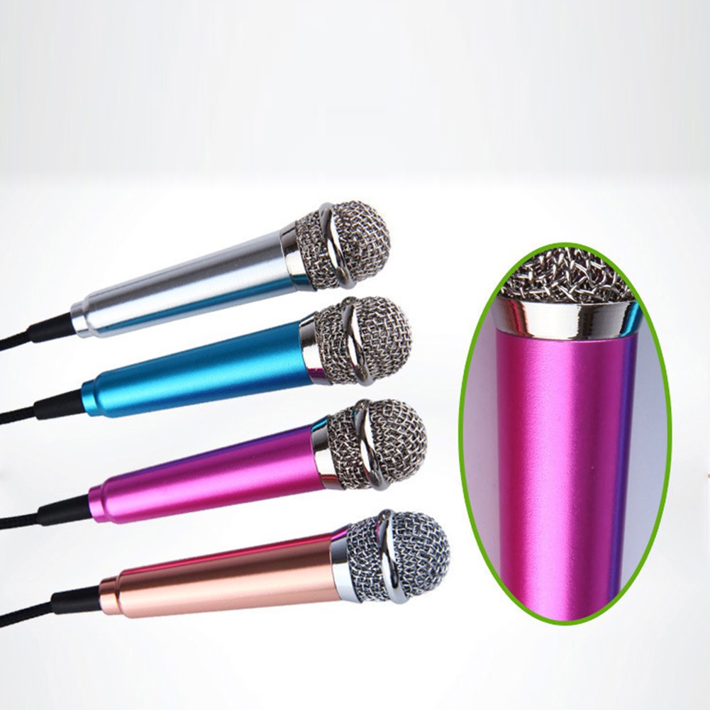 3.5mm Mini Condenser Microphone Điện thoại Mic hát Karaoke có đế dành cho iPhone Android