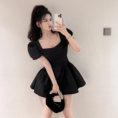 Đầm Ngắn Tay Phồng Ôm Eo Thời Trang Mùa Hè Hàn Quốc Gợi Cảm Hàng Mới Dành Cho Bạn Nữ
