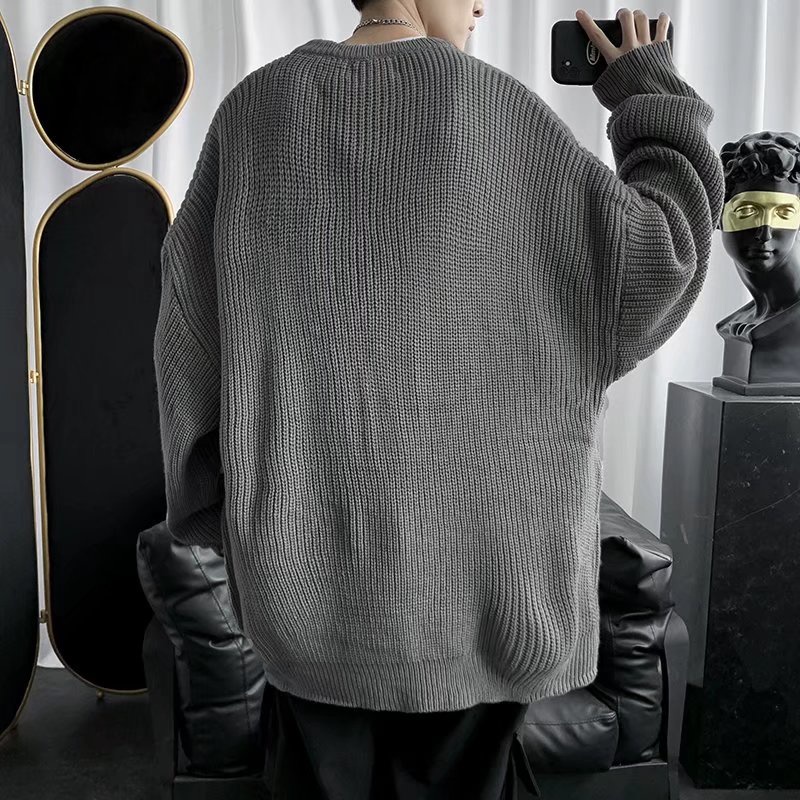 Áo sweater tay dài cổ tròn màu sắc đơn giản phong cách Hàn Quốc thời trang năng động cho nam