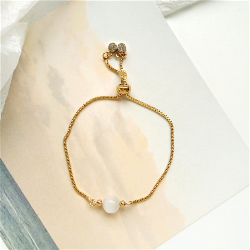 Vòng Tay Đính Đá Opal Màu Dâu Dễ Thương Phong Cách Hàn Quốc Có Thể Điều Chỉnh Cho Nữ | BigBuy360 - bigbuy360.vn