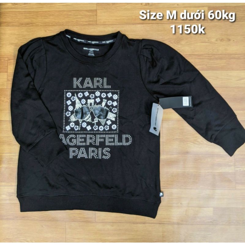 Áo thun dài tay Nữ Karl Lagerfeld Paris Long Sleeve Rhinstone Shirt