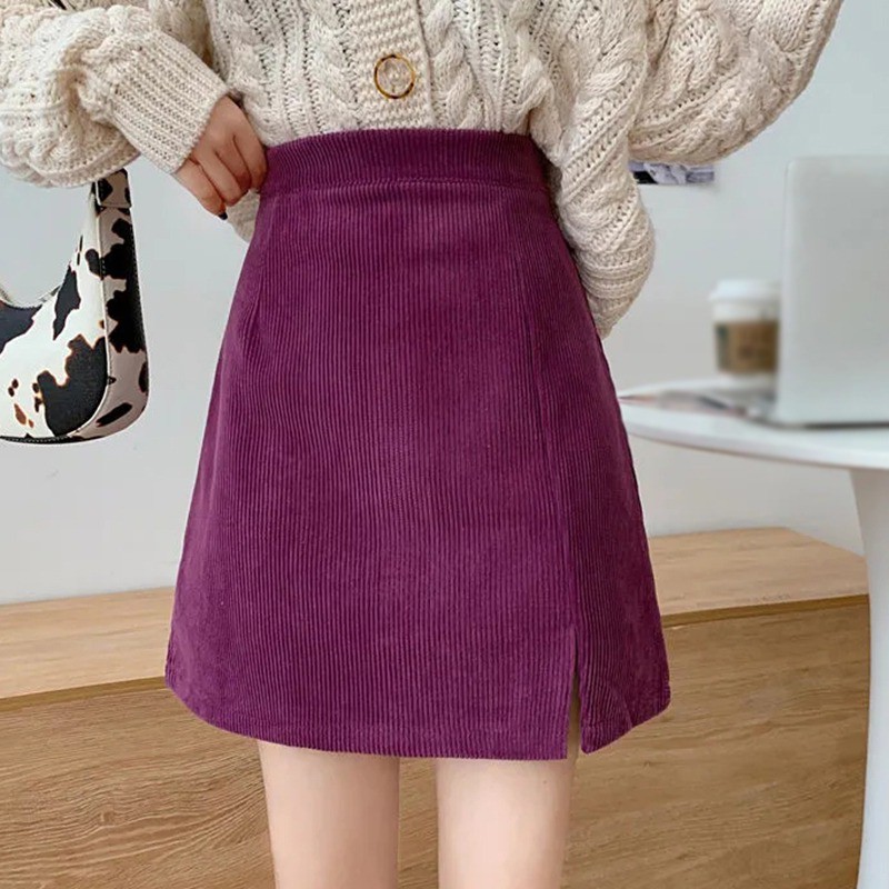 Chân Váy Chữ A Màu Trơn Thiết Kế Xẻ Quyến Rũ