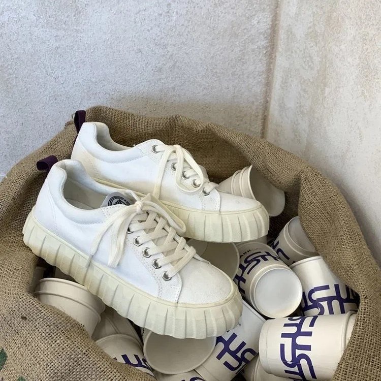 Giày thể thao nữ đế bánh mì kiểu dáng basic độn đế, Giày nữ chất vải canvas bata mới hot phong cách retro ulzzang đẹp cá | BigBuy360 - bigbuy360.vn